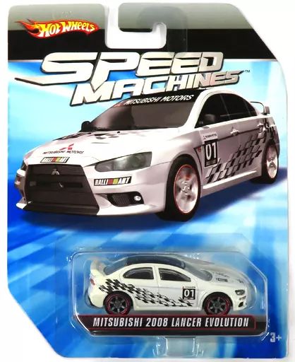  【中古】ミニカー 1/64 MITSUBISHI 2008 LANCER EVOLUTION #01(ホワイト×ブラック) 「Hot Wheels SPEED MACHINES」 [T4423-0721] Hot Wheels(ホットウィール)
