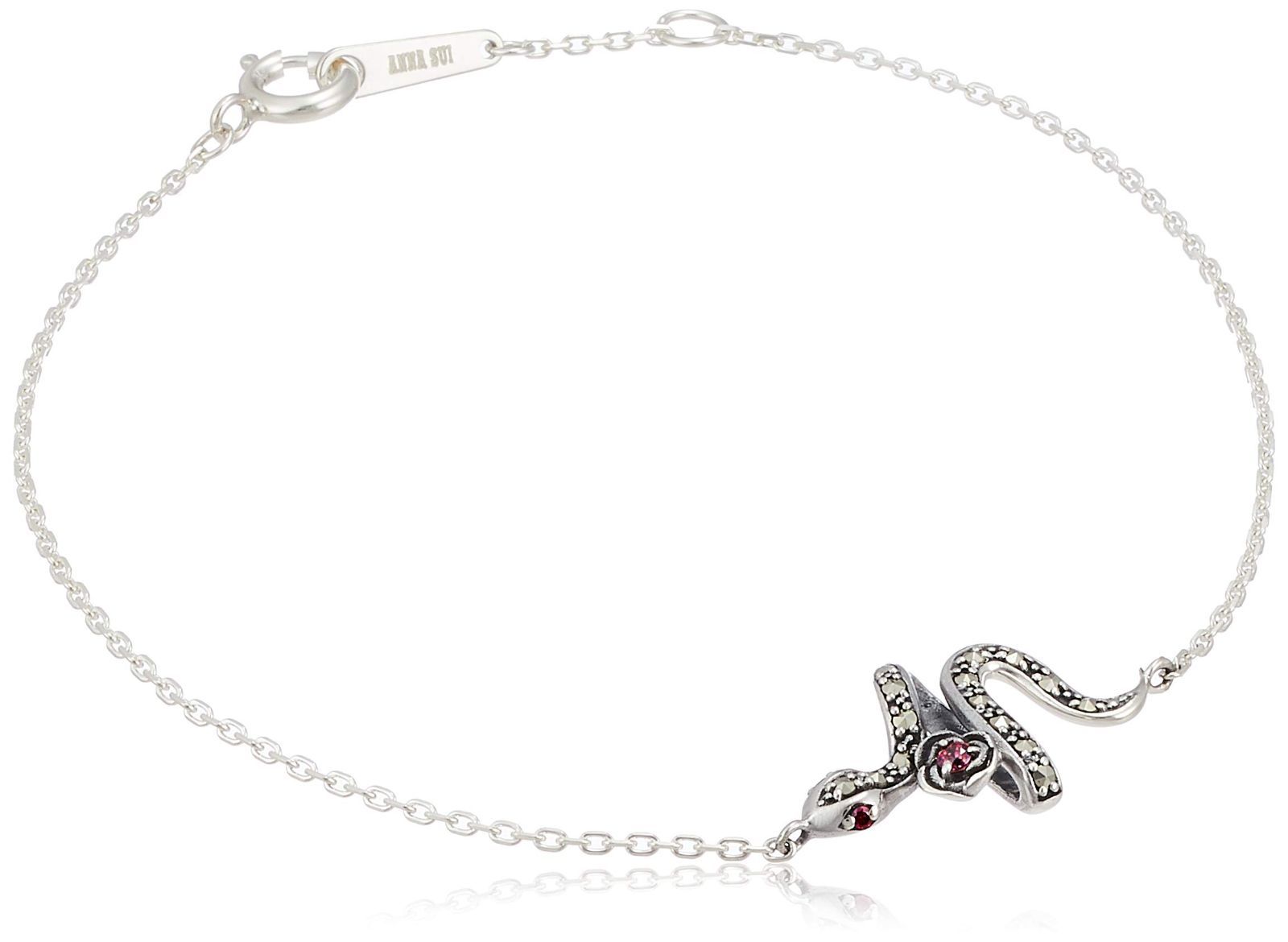 新着商品 アナスイ シルバー スネークモチーフ SUI ブレスレット レッド ANNA SAUB0134LSXR