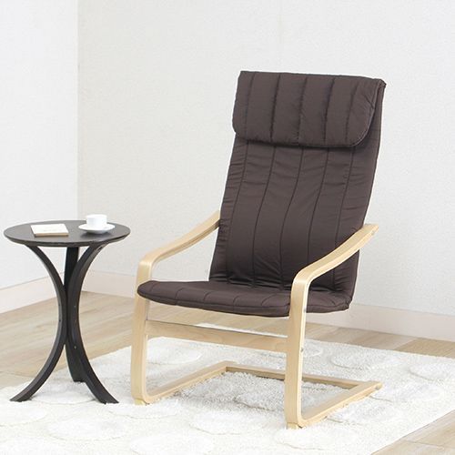 リラックス デザインチェア ブラウン 幅59cm チェア リビング ハイバック おしゃれ 1人暮らし