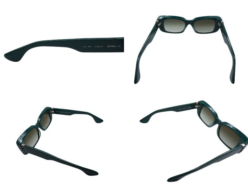 CHROME HEARTS クロムハーツ ESTREL LA サングラス スター シルバー925 グリーン アイウェア 51□20-140 美品 中古 4b000266 CHROME HEARTS クロムハーツ ESTREL LA サングラス スター シルバー925