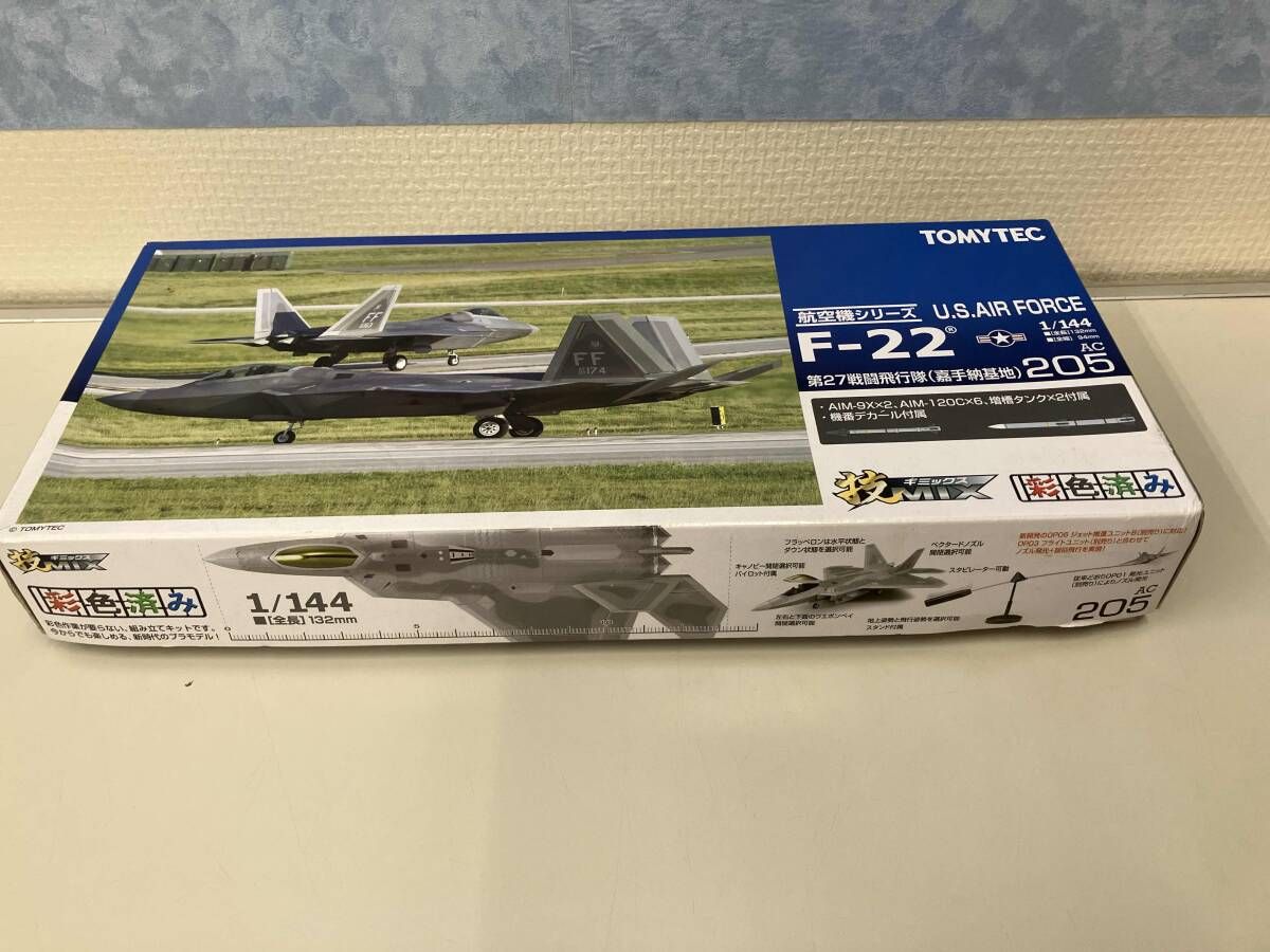 プラモデル トミーテック 1|144 米空軍 F-22 第27戦闘飛行隊 嘉手納基地 技MIX 航空機シリーズ AC205