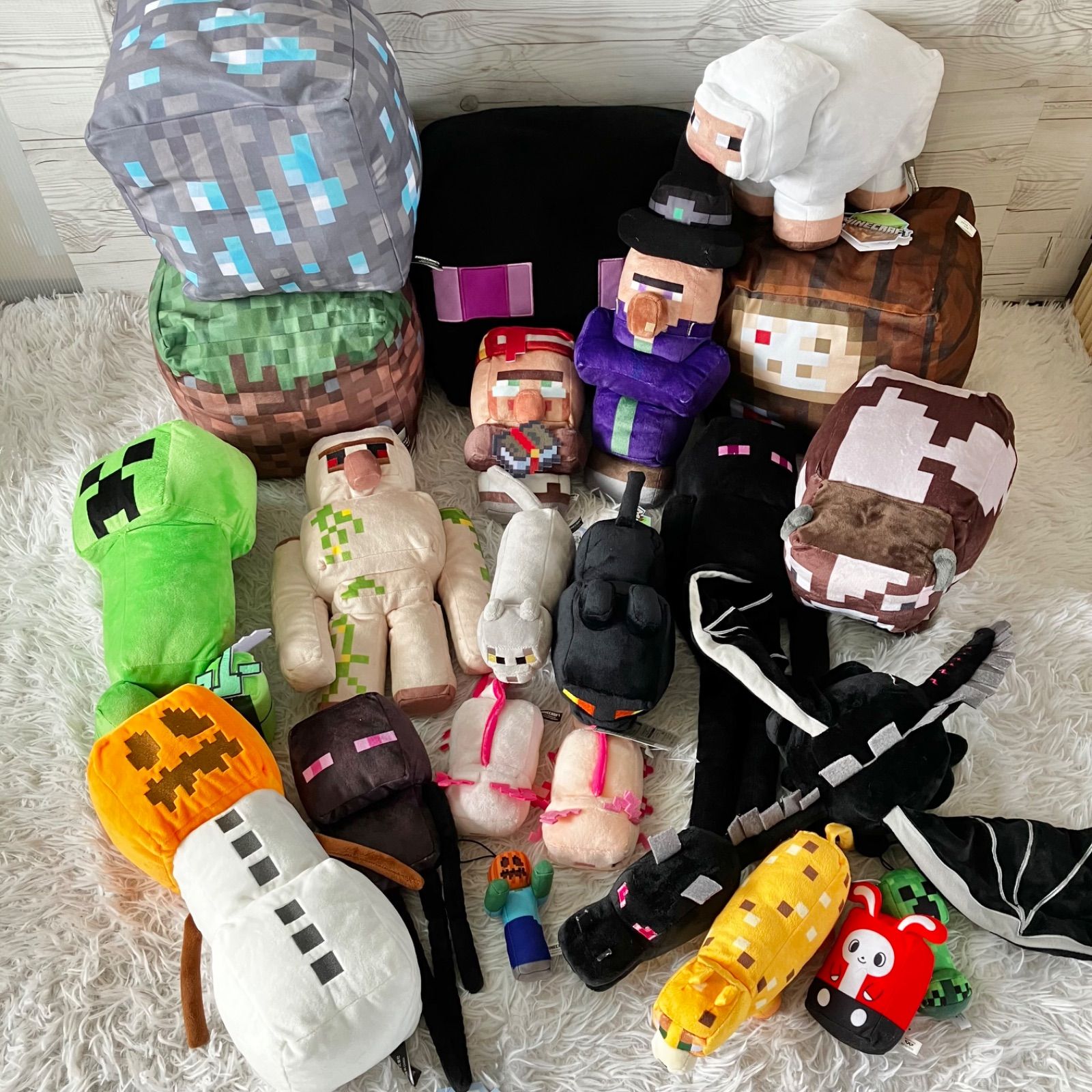 Minecraft ぬいぐるみ 大量セット まとめ売り マインクラフト ぬいぐるみ Minecraft 大量まとめ売り タグあり多数 22