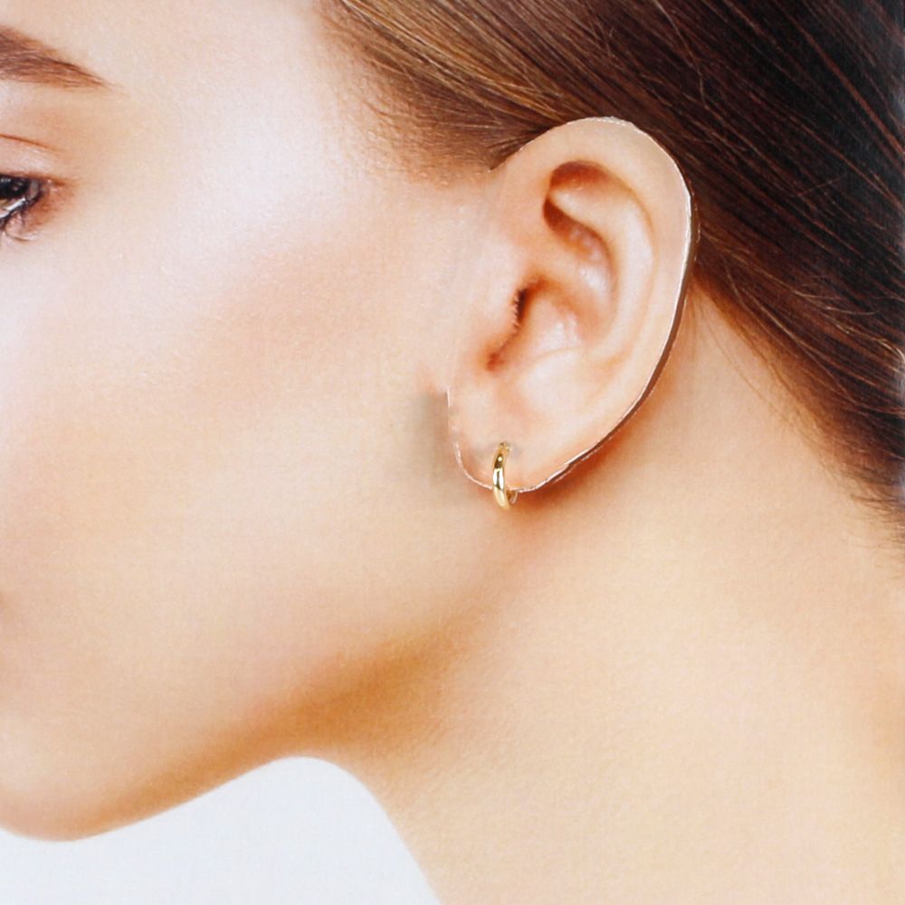 フープ パイプ 2×10 ピアス 18金 K18ゴールド レディース フープ パイプ