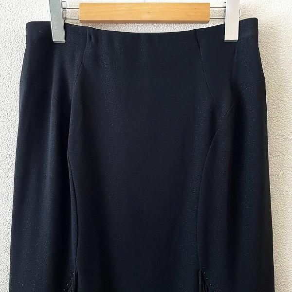 anc GKITALIYA 伊太利屋 スカート 11 黒 ラメ ラインストーン 変形