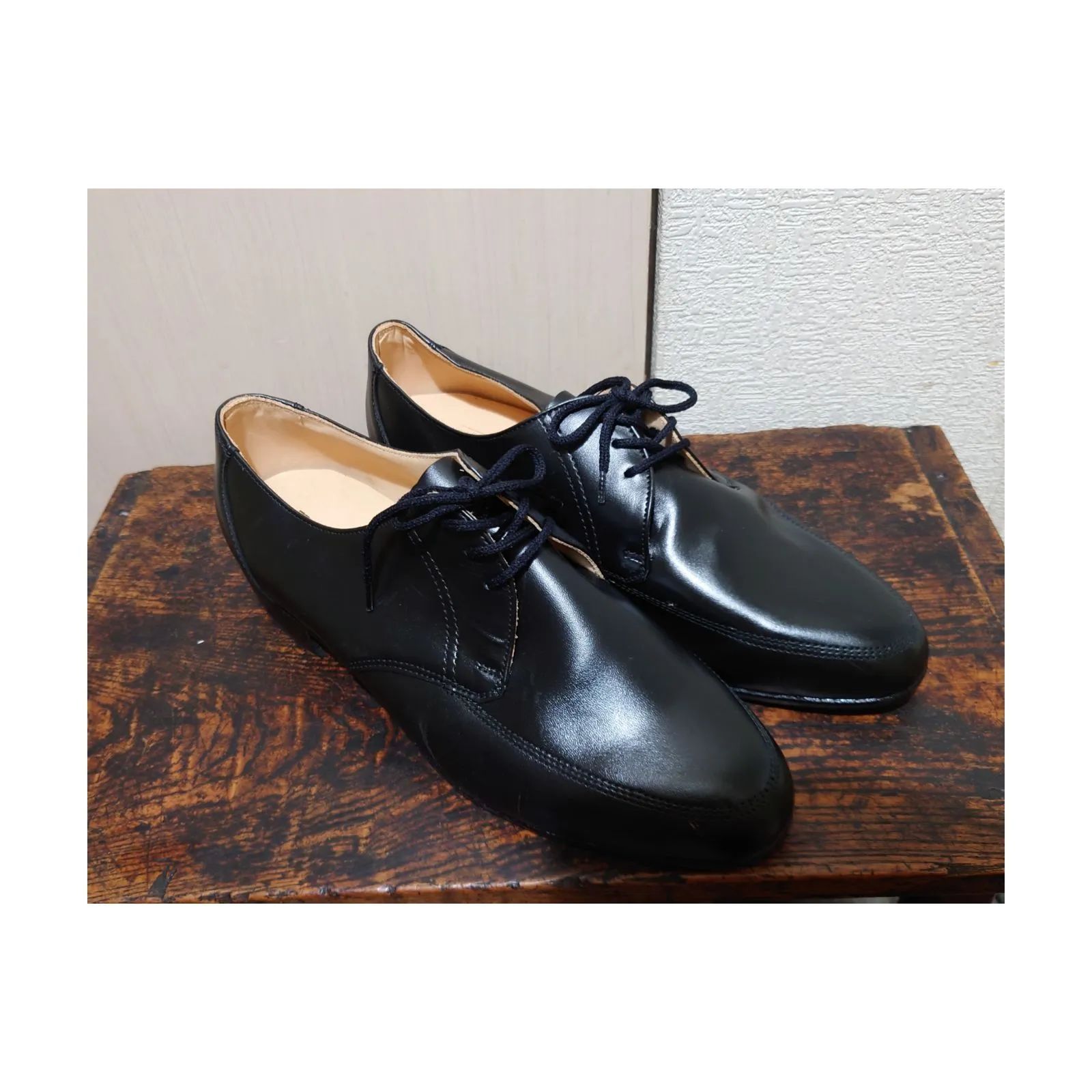 チェコ軍 パンチング ドレスシューズ ブラック 革靴 レディース メンズ 美品 MILITARY(ミリタリー) チェコ軍パンチング ドレスシューズ レザー