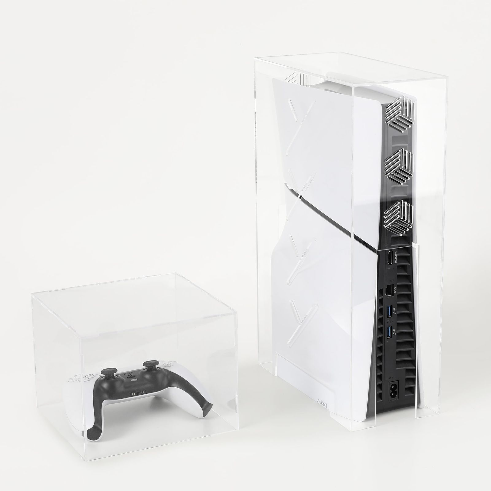【迅速発送】Lavishio PS5 Slim用 カバー PS5 Slim ダストカバー本体用の透明アクリル製ダストカバーで、ホコリやペットの毛の侵入を防ぎます (色なし)