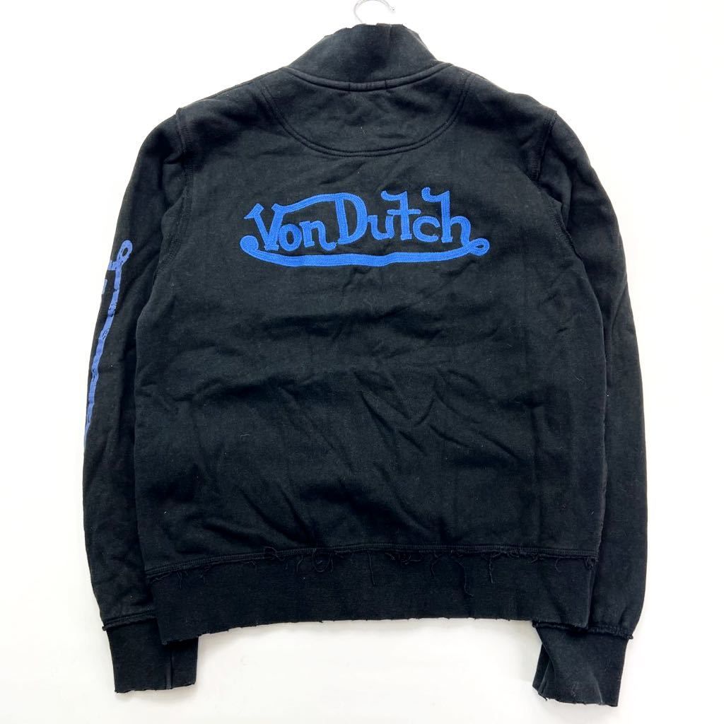 ボンダッチ ☆ VonDutch ナイロン切り替え トレーナー ジャケット ブルゾン ワッペン ブラック M バイカー アメカジ  クールで渋い◎■DF160