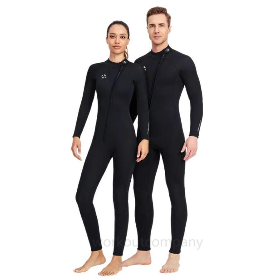 ウェットスーツ メンズ レディース 長袖 3mm 男性用 女性用サーフィン フルスーツ ダイビングスーツ ダイビング 前開きファスナー