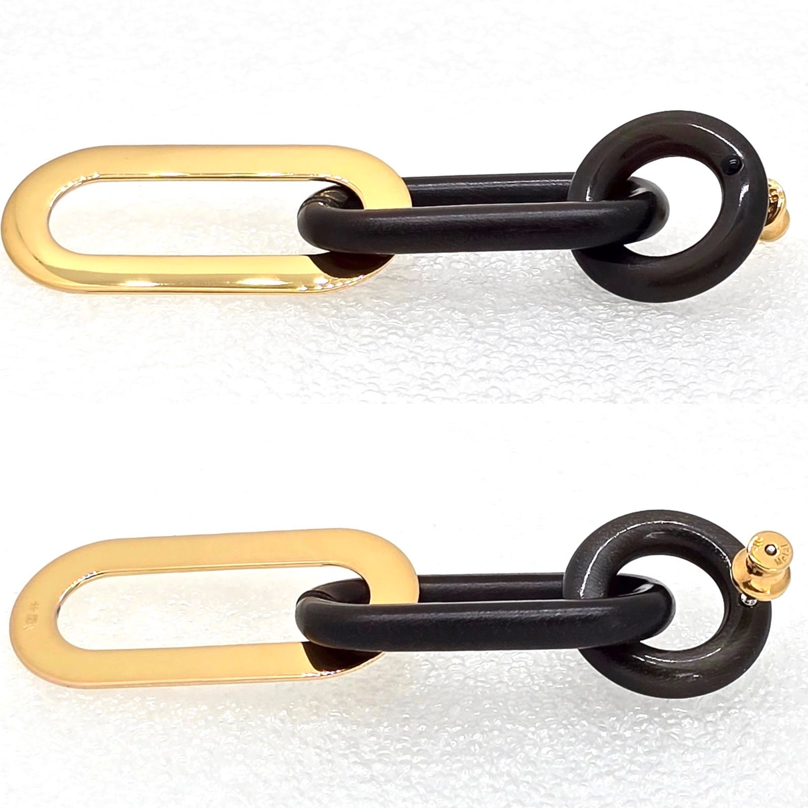 【極美品】エルメス HERMES バッファローホーン ピアス 両耳 エルメス ピアス(両耳用) バッファローホーン×GP A2543759｜中古