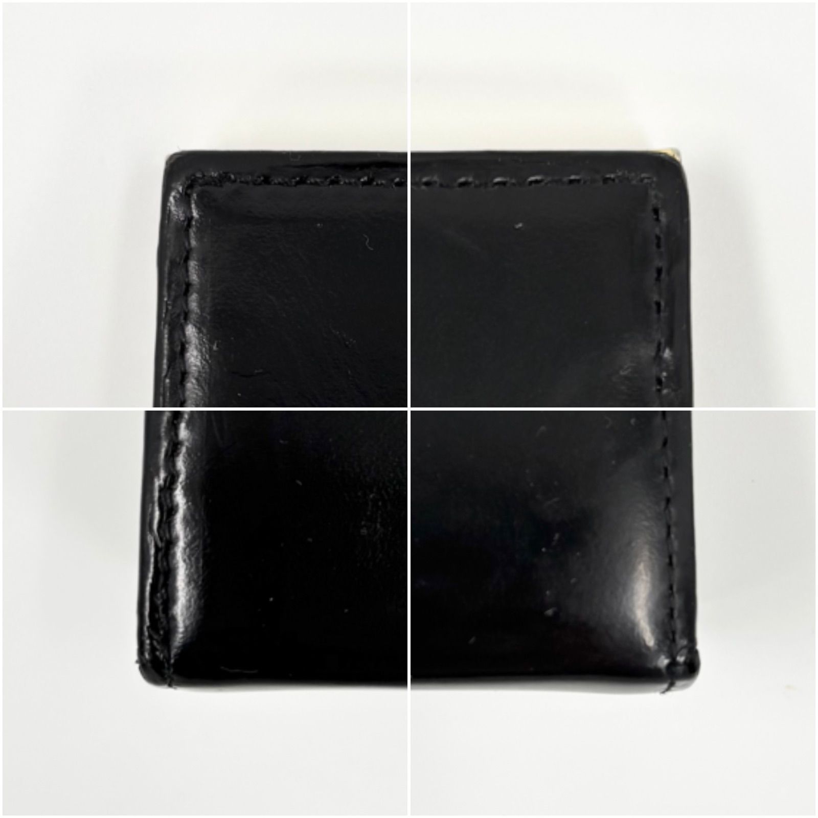 バーバリー　美品　ブラックレザー　三折コンパクトウオレット　ガマ口コインケース BURBERRY バーバリー 財布 小銭入れ コインケース がま口 ミニ