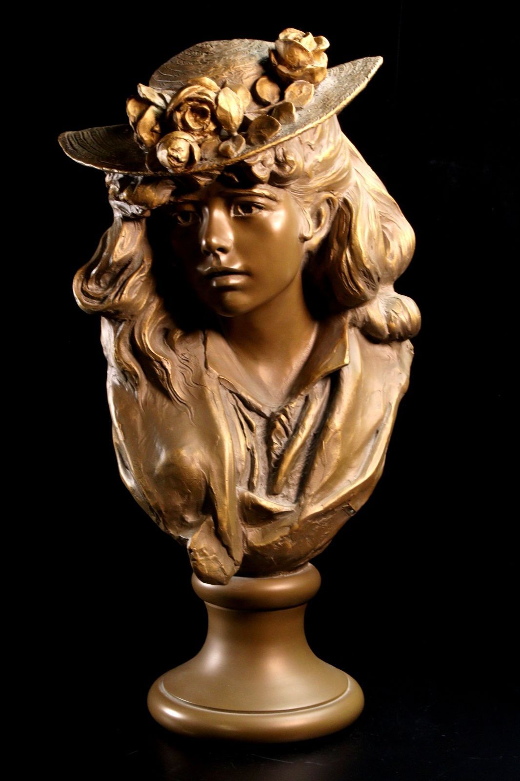 希少品】少女像 胸像 ブロンズ像 アンティーク西洋美術 オブジェ飾り