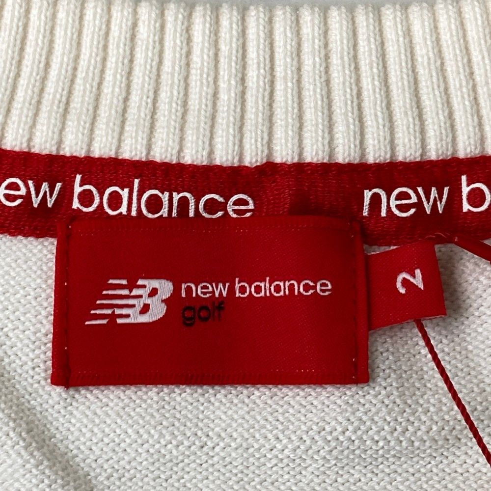 サイズ：2 NEW BALANCE GOLF ニューバランス  フロントロゴ 長袖ニットセーター  ホワイト系 [240101420997] ゴルフウェア レディース ストスト サイズ：2 NEW BALANCE GOLF ニューバランス フロントロゴ 長袖