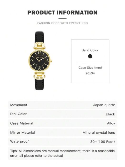 腕時計 レディース クォーツ レディース ブラックレザーストラップ腕時計 光沢のあるブラックの読みやすい文字盤 クォーツウォッチ レディースカジュアルビジネスウォッチ 防水ウォッチ レディースゴールドトーンケース