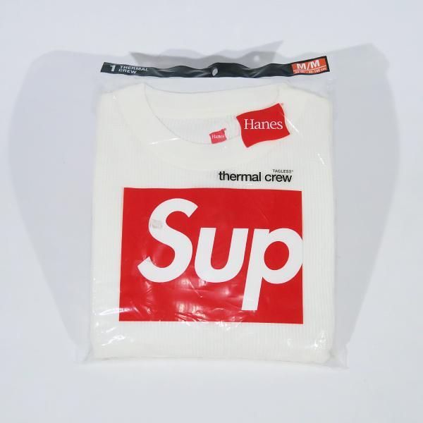 SUPREME シュプリーム x Henes ヘインズ THERMAL CREW(1 PACK) サーマル クルー 1パック ホワイト ロングスリーブTシャツ ロンT