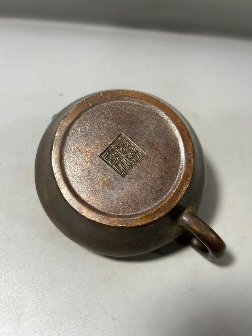 銅器 五路宝壺 聚福茶壺 滴水筒 茶器 装飾品 工芸品 置物 IwaiLoft 本番 中国宜興 紫砂 茶壺 急須 オシャレ 紫砂壷 朱泥