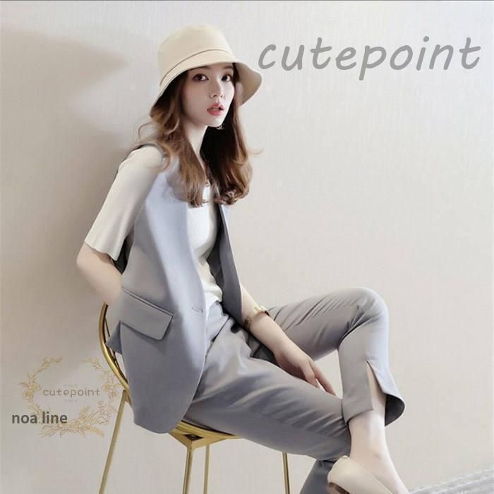 セットアップ レディース 夏 春 上下セット 2点セット パンツスーツ