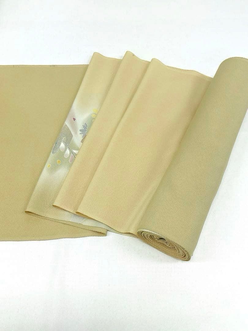 付け下げ 金彩 銀彩 浜ちりめん メロンイエロー色 正絹 反物 - メルカリ