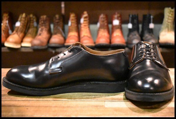 10D 22年 レッドウィング 101 ポストマン シューズ 黒 ブラック シャパラル 短靴 ローカット 編み上げ ブーツ redwing HOPESMORE FJ177