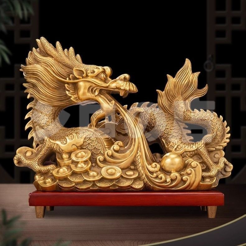 龍 ドラゴン 竜 金 黄金 ゴールド 置物 オブジェ 金龍 風水 開運 縁起 干支 中国 玄関 寝室 方角 金 強力 スピリチュアル 強運 店舗 金運 仕事運 健康運 伝統的 高品質 気高い
