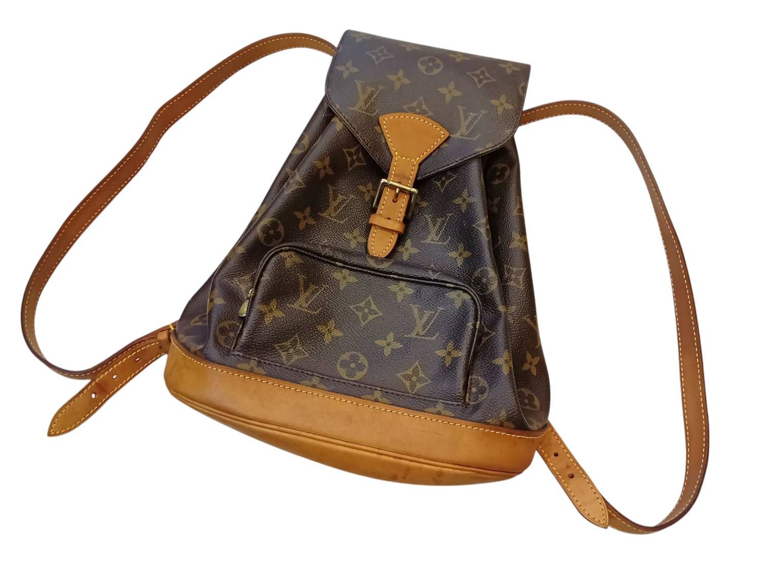 真贋済　LOUIS VUITTON モノグラム レザーリュック　モンスリ　MM Louis Vuitton ルイヴィトン リュック モノグラム モンスリMM