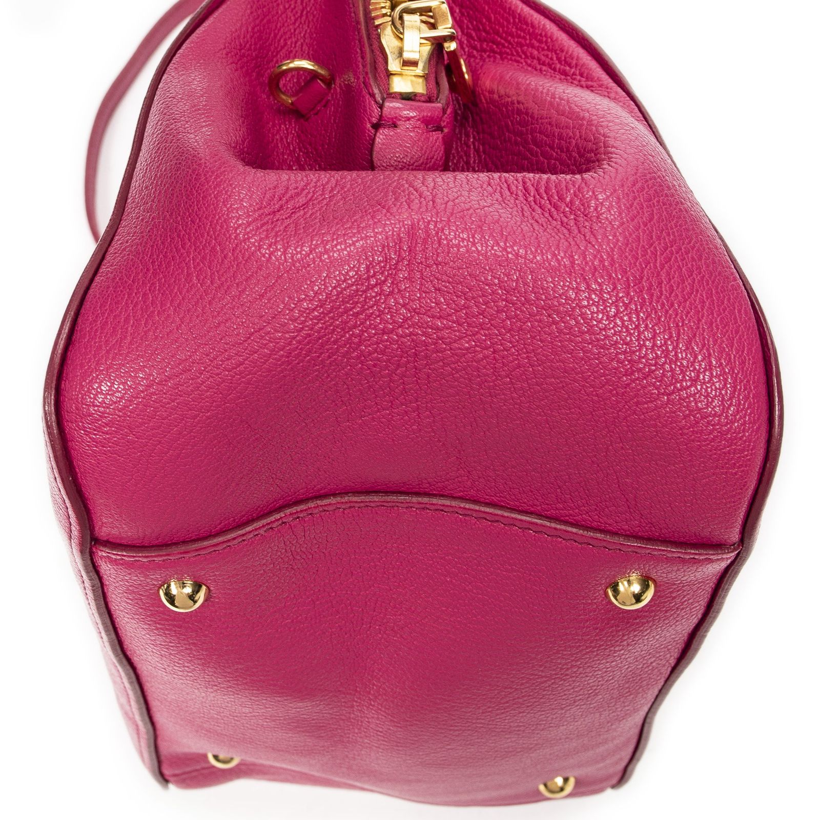 MIU ミュウミュウコンバーチブルボウリングバッグフューシャピンクマドラスレザーA