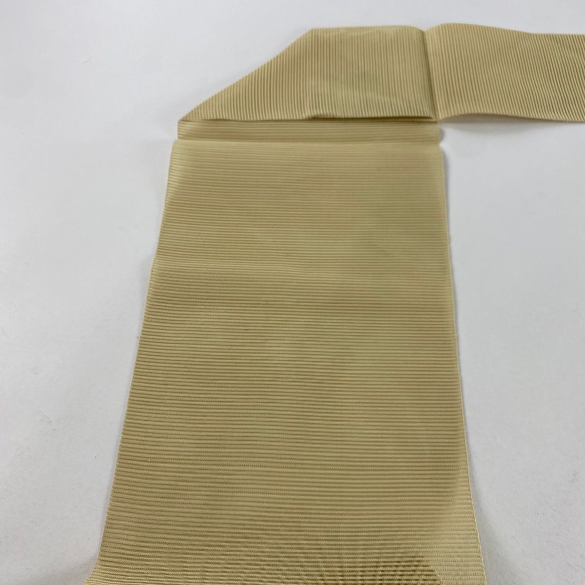 名古屋帯 秀品 夏帯 八寸名古屋帯 絽 松葉仕立て 扇面 桔梗 薄