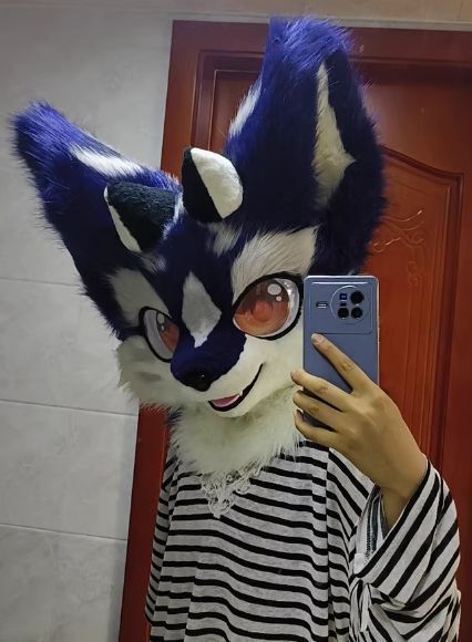 着ぐるみヘッド キツネ NO.192 紺色 全頭ヘッド ケモノ ファースーツ