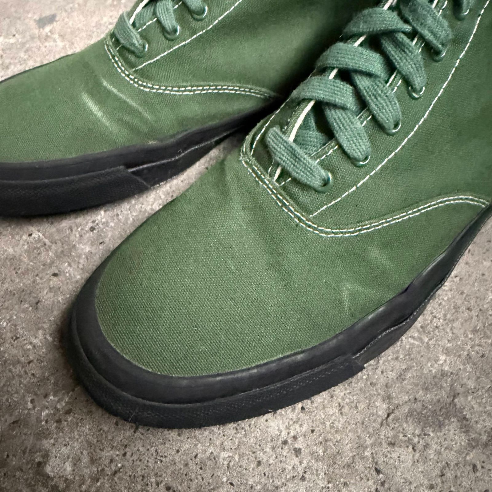 HOMME PLISSE x WAKOUWA 20aw CANVAS DECK SHOES-HI 松 グリーン 26cm 