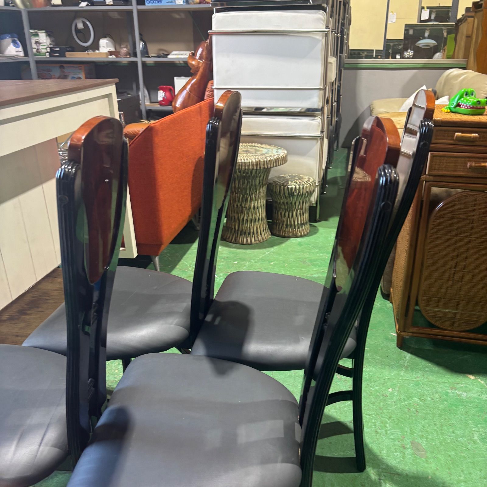 4脚セット】ダイニングチェア 椅子 イス 家具 昭和レトロ