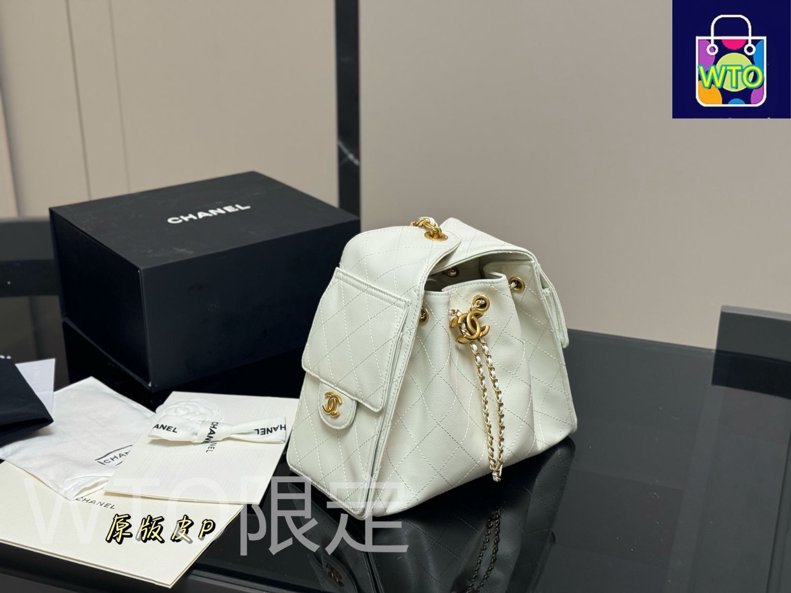 24B 国内発送【CHANEL】大人気！完売前に キャビア ポシェット 希少【CHANEL】チェーンウォレット ポーチ キャビアスキンAP0238