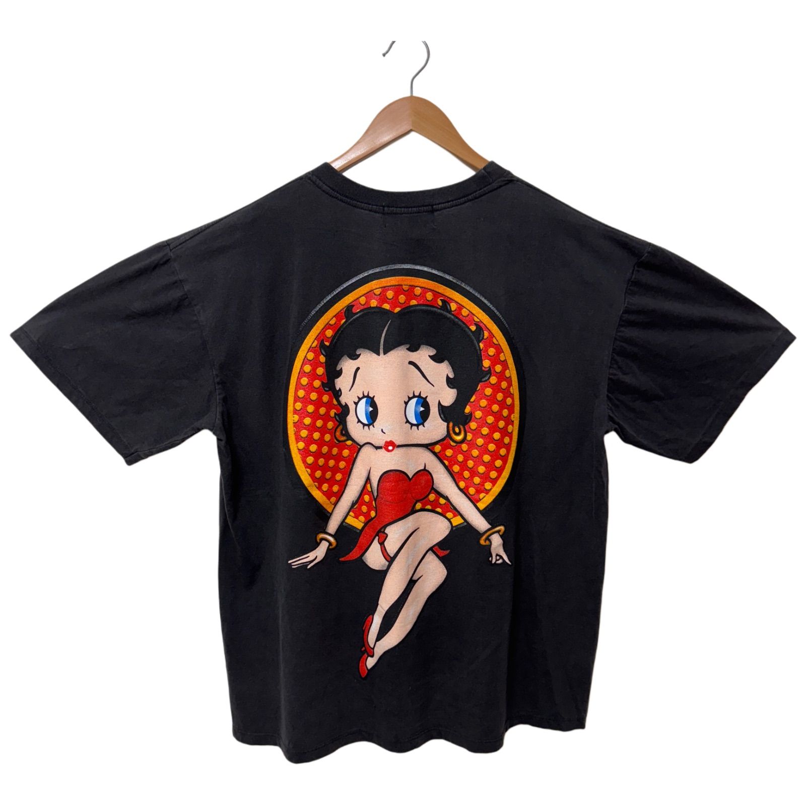90s Betty Boop ベティ　フルーツオブザルーム　XL ベティちゃん Tシャツ L相当 ブラック フルーツオブザルーム