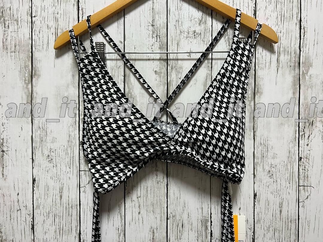 千鳥柄 水着 クロス ビキニ 韓国 リボン シンプル 大人気 Sサイズ
