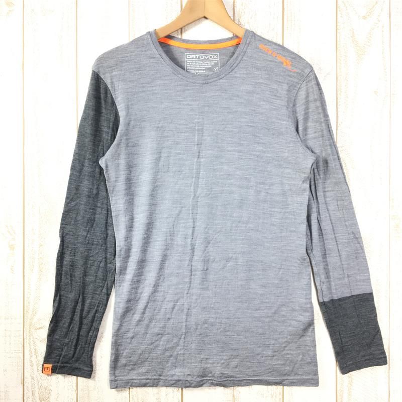 Men's S グレー系 Ortovox ( オルトボックス ) ロックン ウール ロングスリーブ Rock'N'Wool Ls メリノ MENs S オルトボックス ロックン ウール ロングスリーブ