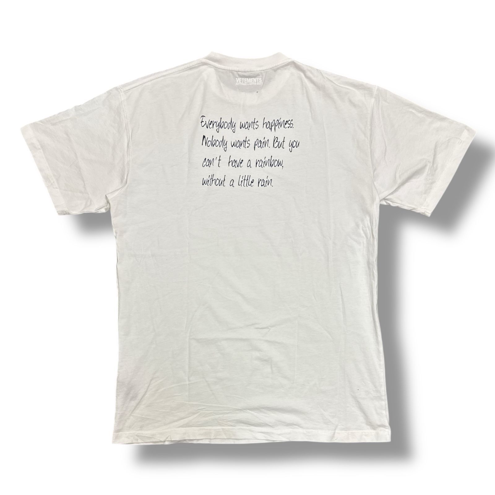 VETEMENTS 20AW ロゴエンブロイダリーTシャツ バックプリント 半袖T 