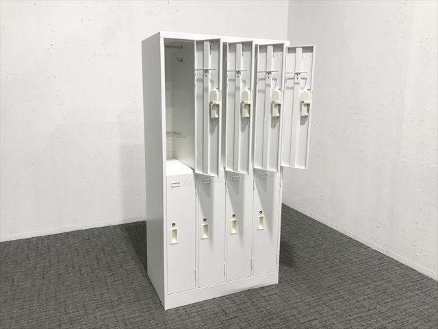 8人用ロッカー 鍵付き 4列2段 LK型 コクヨ ホワイト