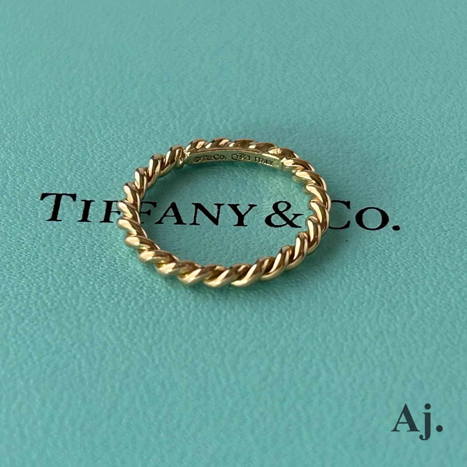 ティファニー K18YG ダイヤモンド ツイストリング750 イエローゴールド