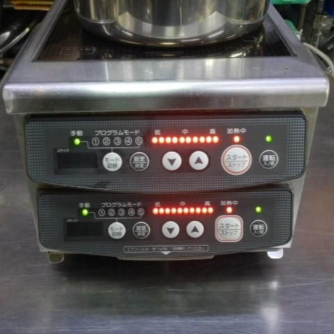 2015年製 ホシザキ HIH-11RE 業務用 たて 2口 IH コンロ 1.5kw×2 単相200V 縦 卓上 W230D600H200ｍm 電磁調理器