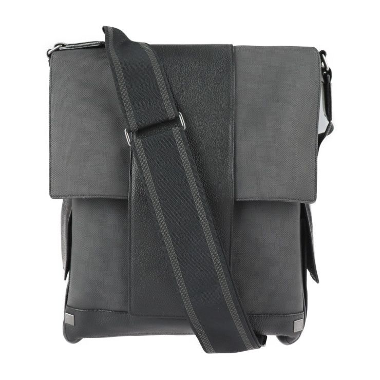 Dunhill ダンヒル ショルダーバッグ PVC レザー グレー ブラック D 