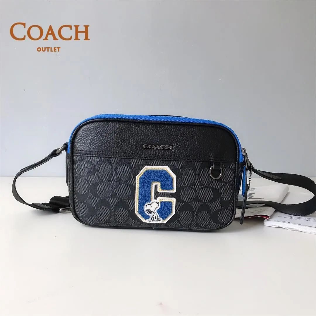 COACH PEANUTS GRAHAM メンズバッグ コーチ ショルダーバッグ スヌーピー シグネチャー クロスボディ アウトレット C4027  可愛い - メルカリ