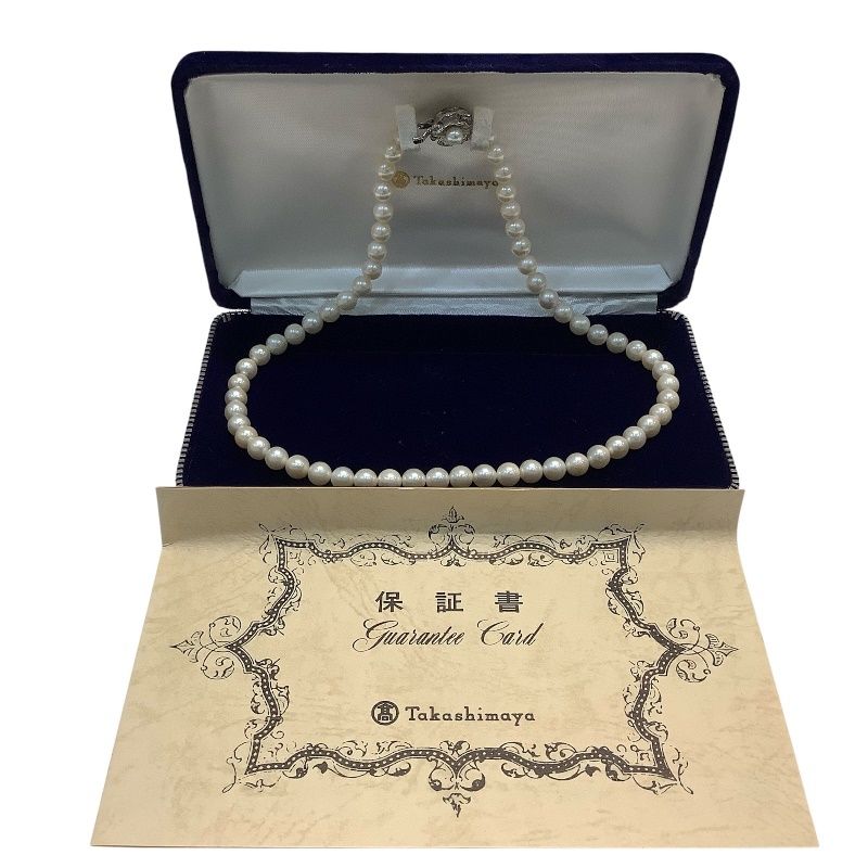 本真珠 ネックレス 60粒 ホワイトパール シルバー金具 約42cm 約