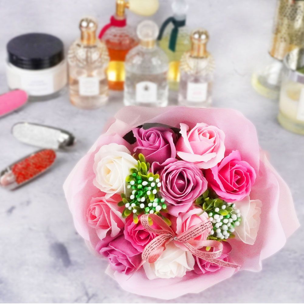 ソープフラワー 花束 ブーケ 造花【枯れないお花 石鹸の優しい香り