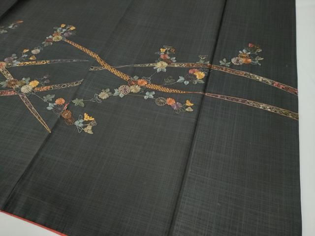 ［1196］訪問着 美品 草葉吉祥文 たたき染 逸品 正絹 着物 袷 1196］訪問着 美品 草葉吉祥文 たたき染 逸品 正絹 着物 袷