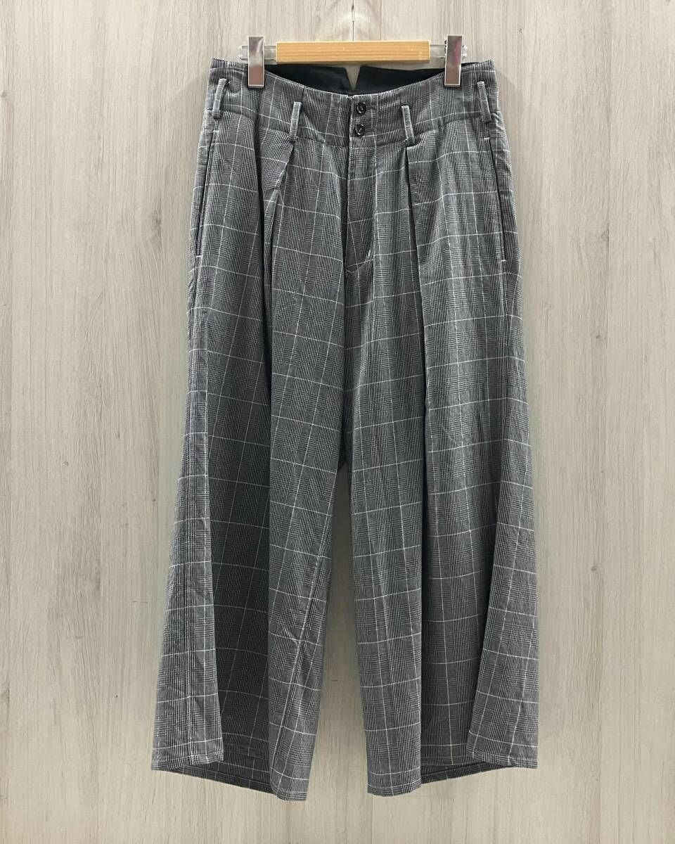 sulvam サルバム 20AW ウィンドウペンチェックサルエルパンツ ze-00082w.jpg
