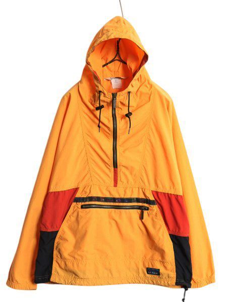 なクーポン配布中! 90s エルエルビーン ナイロン アノラック パーカー ジャケット レディース M 古着 LLBEAN ハーフジップ プルオーバー パッカブル