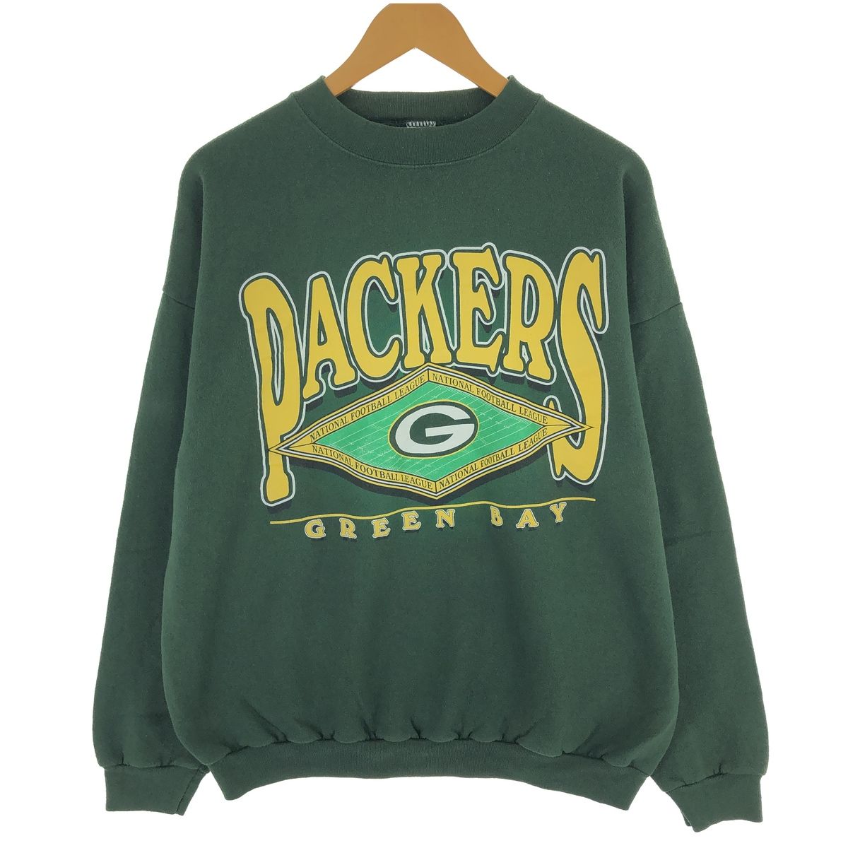 古着 NFL GREEN BAY PACKERS グリーンベイパッカーズ プリントスウェットシャツ トレーナー メンズXL相当/eaa470291