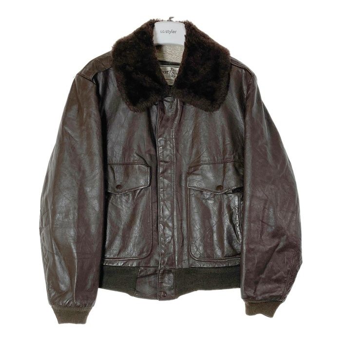 SEARS シアーズ 70s レザージャケット G-1 LENZIP ブラウン size40