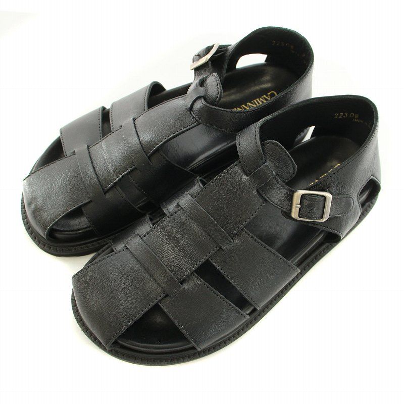 CAMINANDO レザーサンダル ブラックレザーサンダル CAMINANDO 24cm CAMINANDO(カミナンド)の