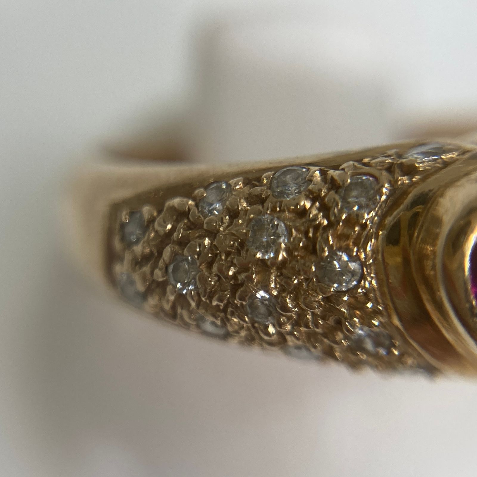 ☆ K18刻印 18金 金 ゴールド ハートモチーフリング リング・指輪 赤 9