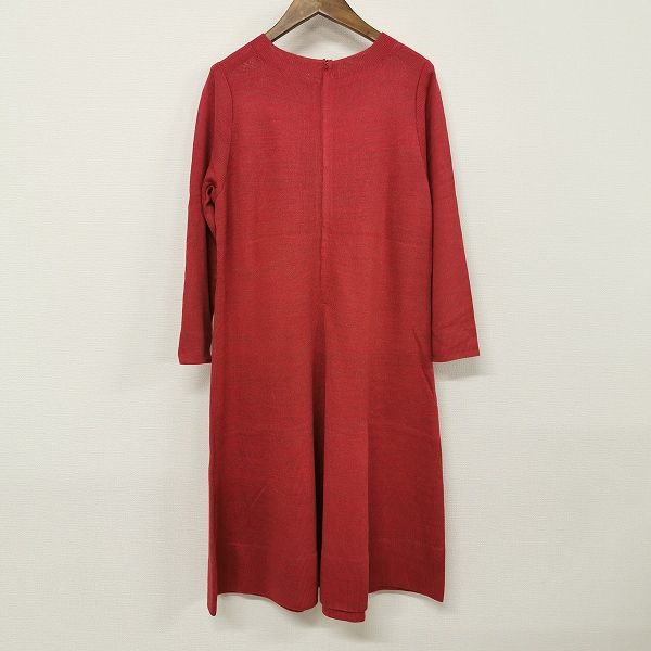 anc サイトウトヨコ 斉藤都世子 ワンピース ニット 長袖 ジップアップ 花柄 フ ピンク系 緑 レディース 966079