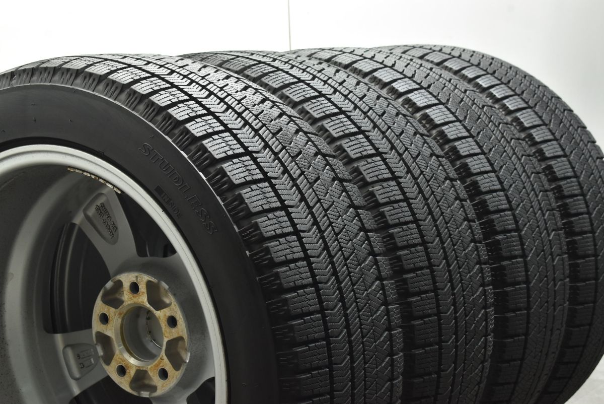 【バリ溝】AGA NEXTA 17in 7.5J +28 PCD112 ブリヂストン ブリザック VRX2 225/50R17 アウディ A4 A5 A6 スタッドレス 送料無料